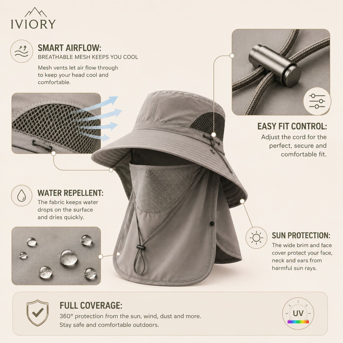 Iviory™ Ultimate 360° Safari Sun Hat